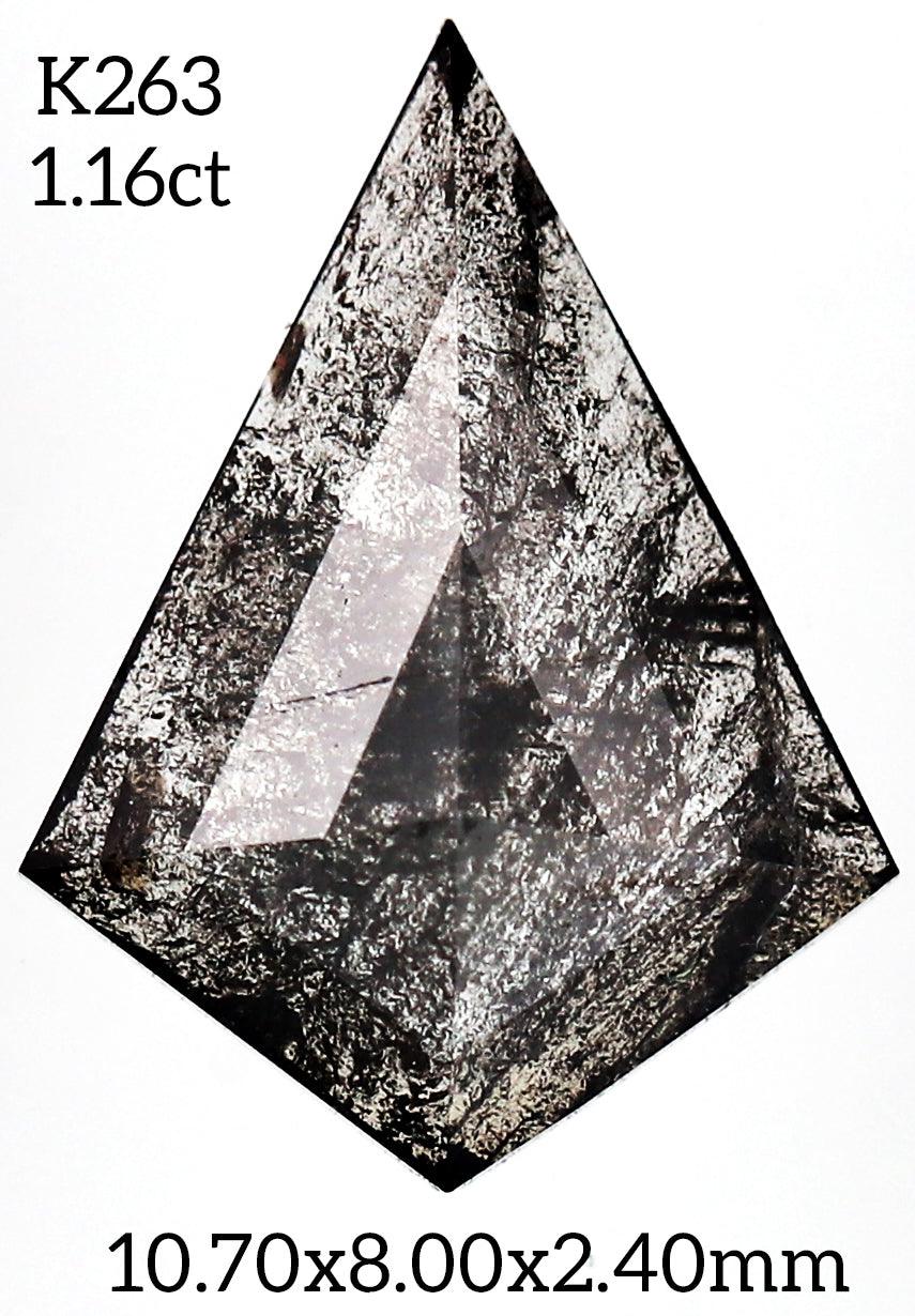 salt and pepper Kite diamond ring