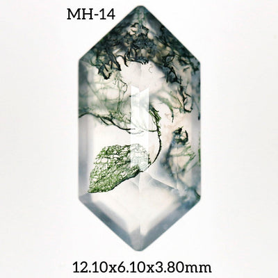 MH - 14 Moss Agate Hexagon Gemstone - Rubysta