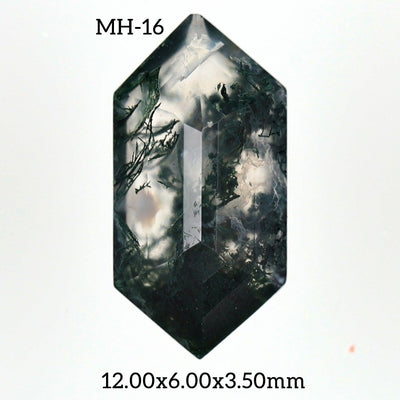 MH - 16 Moss Agate Hexagon Gemstone - Rubysta
