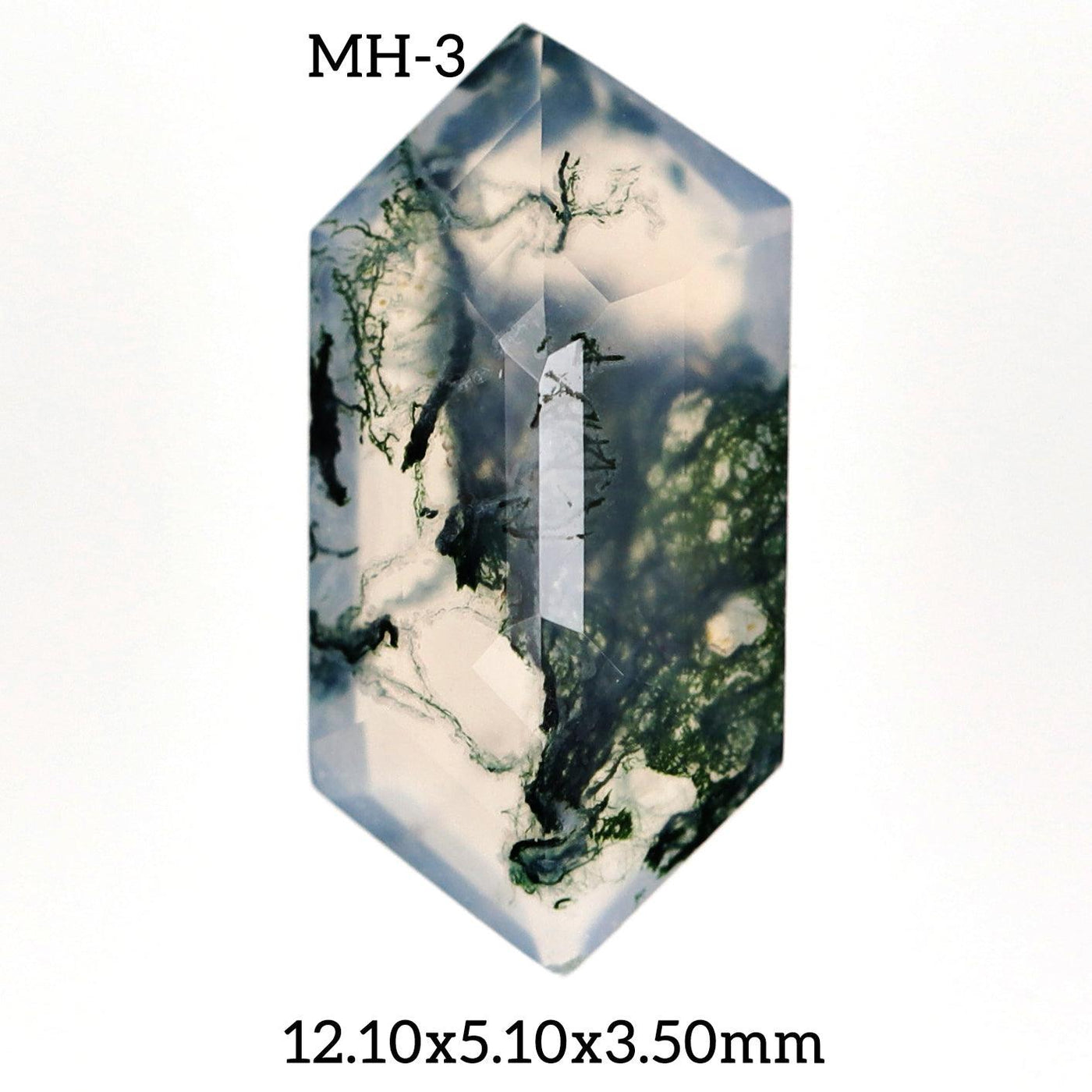 MH - 3 Moss Agate Hexagon Gemstone - Rubysta