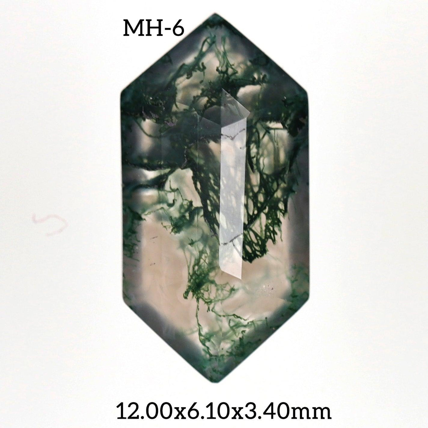MH - 6 Moss Agate Hexagon Gemstone - Rubysta