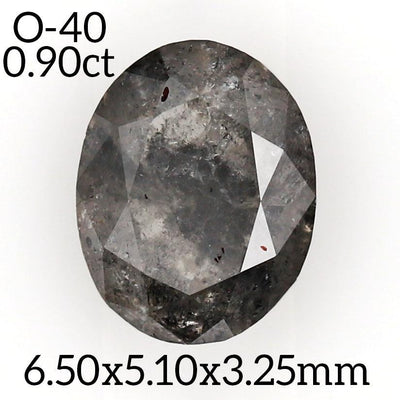 O40 - Salt and pepper oval diamond - Rubysta