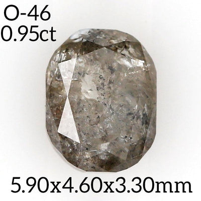 O46 - Salt and pepper oval diamond - Rubysta