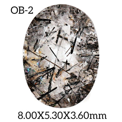 OB - 2 Black Rutilated Quartz Oval Gemstone - Rubysta