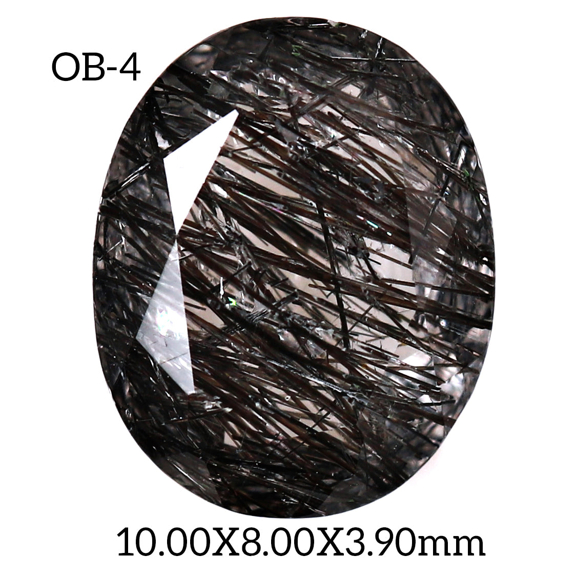 OB - 4 Black Rutilated Quartz Oval Gemstone