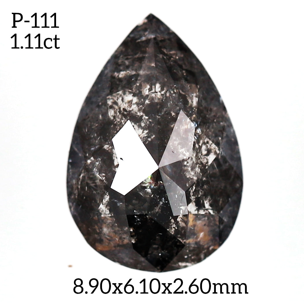 P111 - Salt and pepper pear diamond