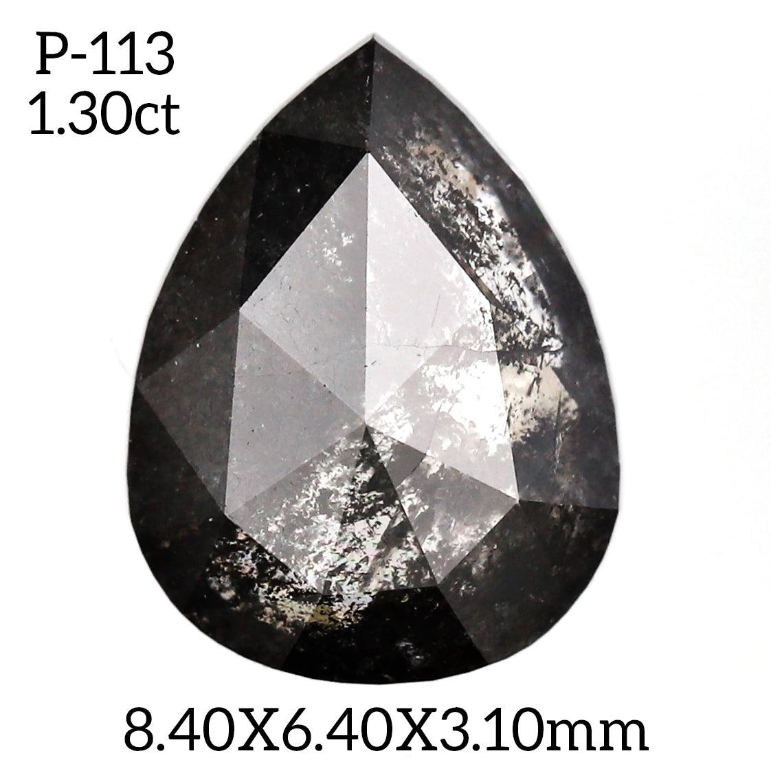 P113 - Salt and pepper pear diamond - Rubysta
