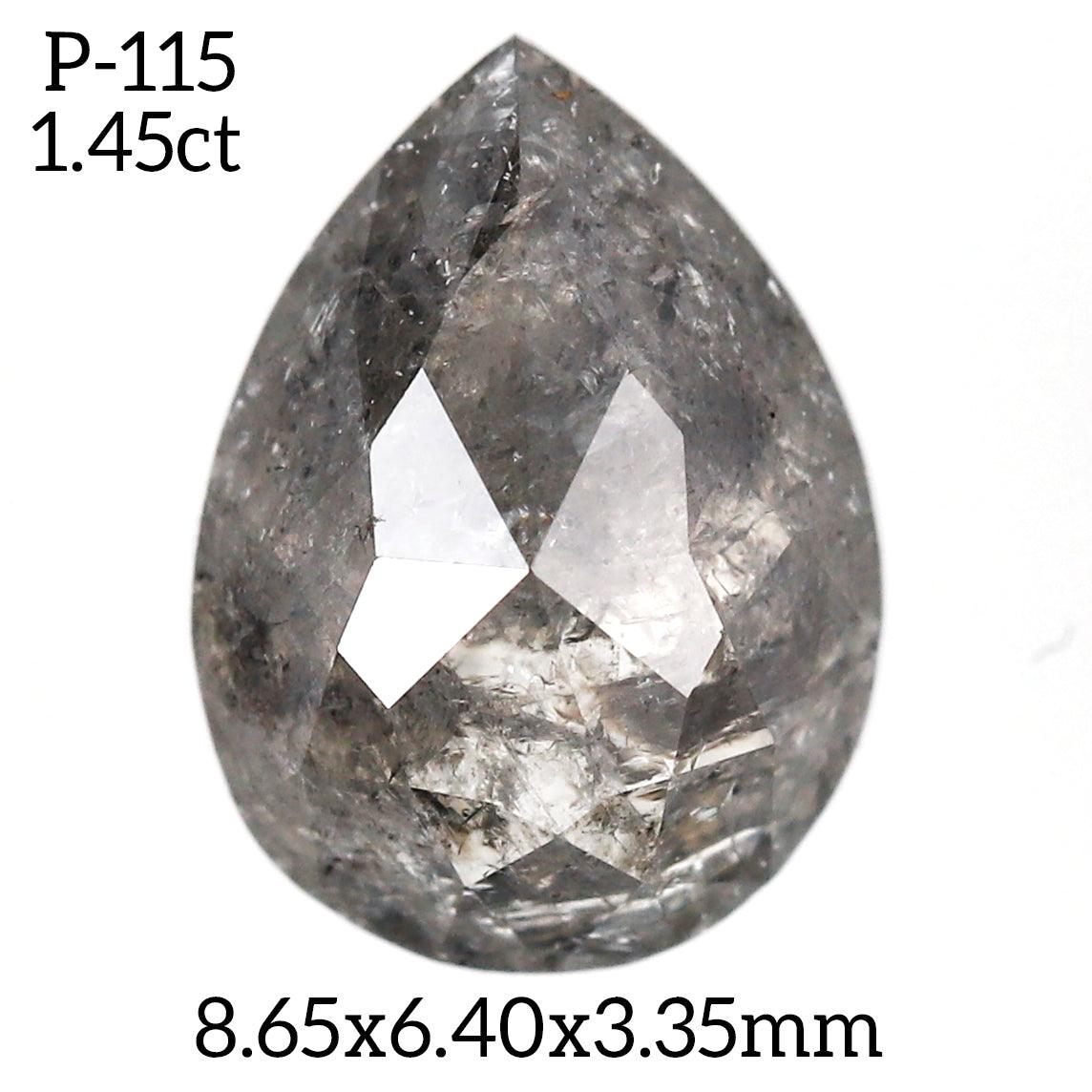 P115 - Salt and pepper pear diamond - Rubysta