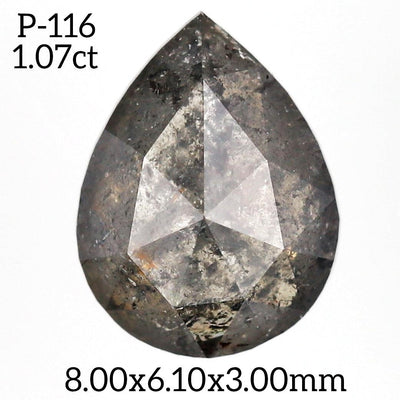 P116 - Salt and pepper pear diamond - Rubysta