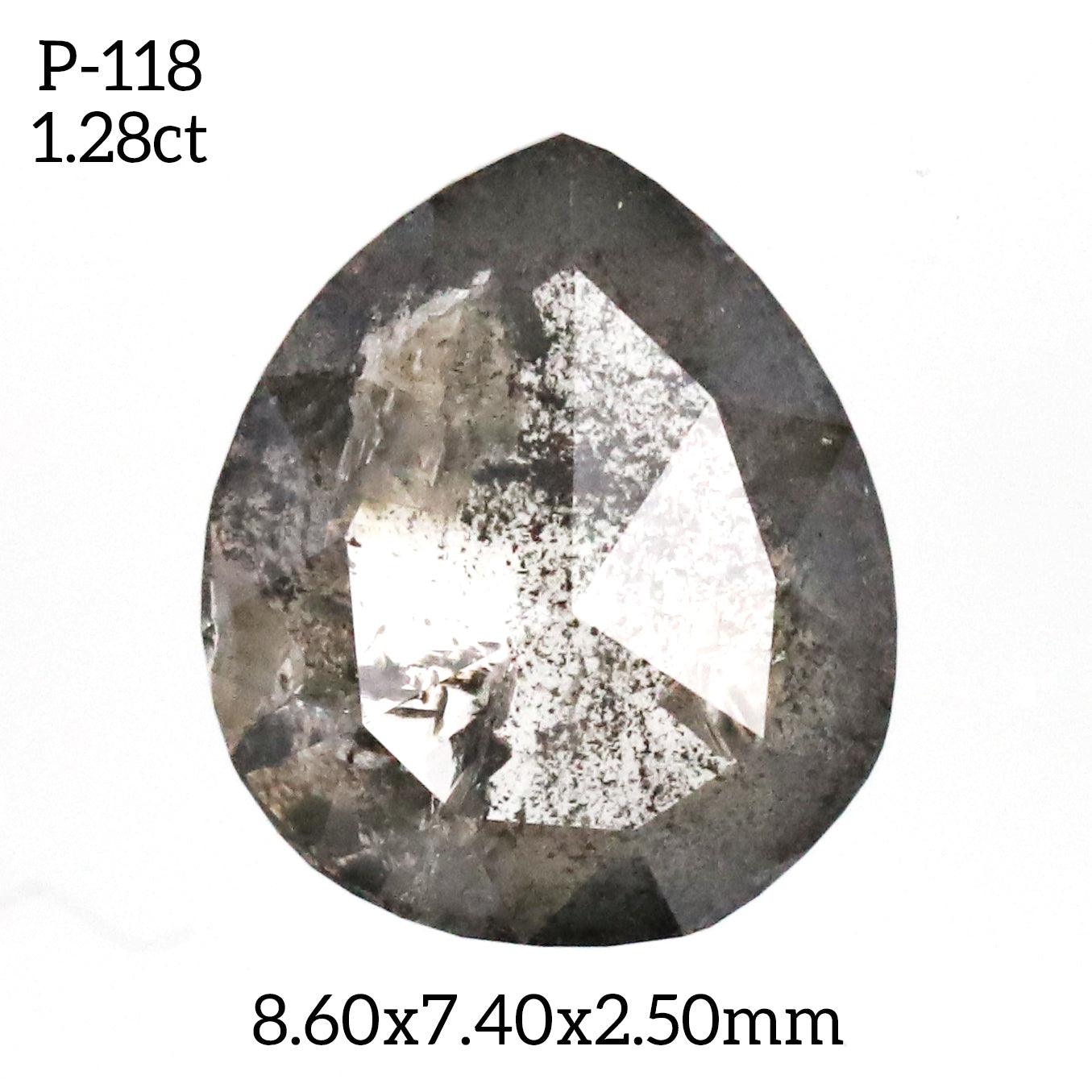P118 - Salt and pepper pear diamond - Rubysta