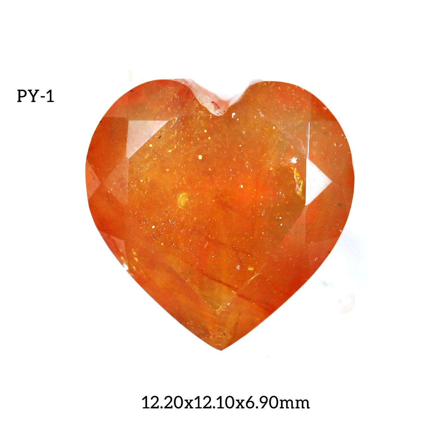 PY - 1 Orange Sapphire Heart Gemstone