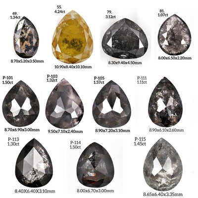 Pear Diamond Ring | Salt and pepper Ring| Pear Salt and pepper Ring - Rubysta