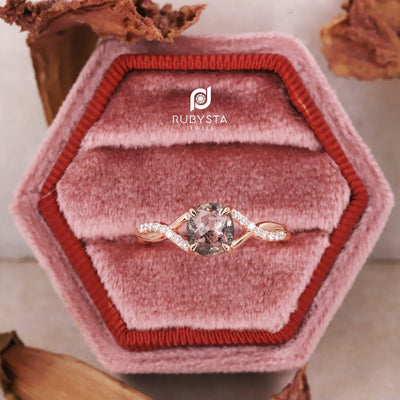 Salt and Pepper Diamond Ring | Engagement Ring | Oval Diamond Ring - Rubysta