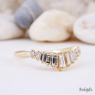 Engagement Ring | Baguette Diamond Ring | Baguette Engagement Ring | Diamond Ring | R11047 - Rubysta