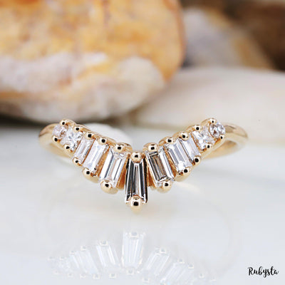 Baguette Diamond Ring | Baguette Engagement Ring | Princess Diamond Ring - Rubysta