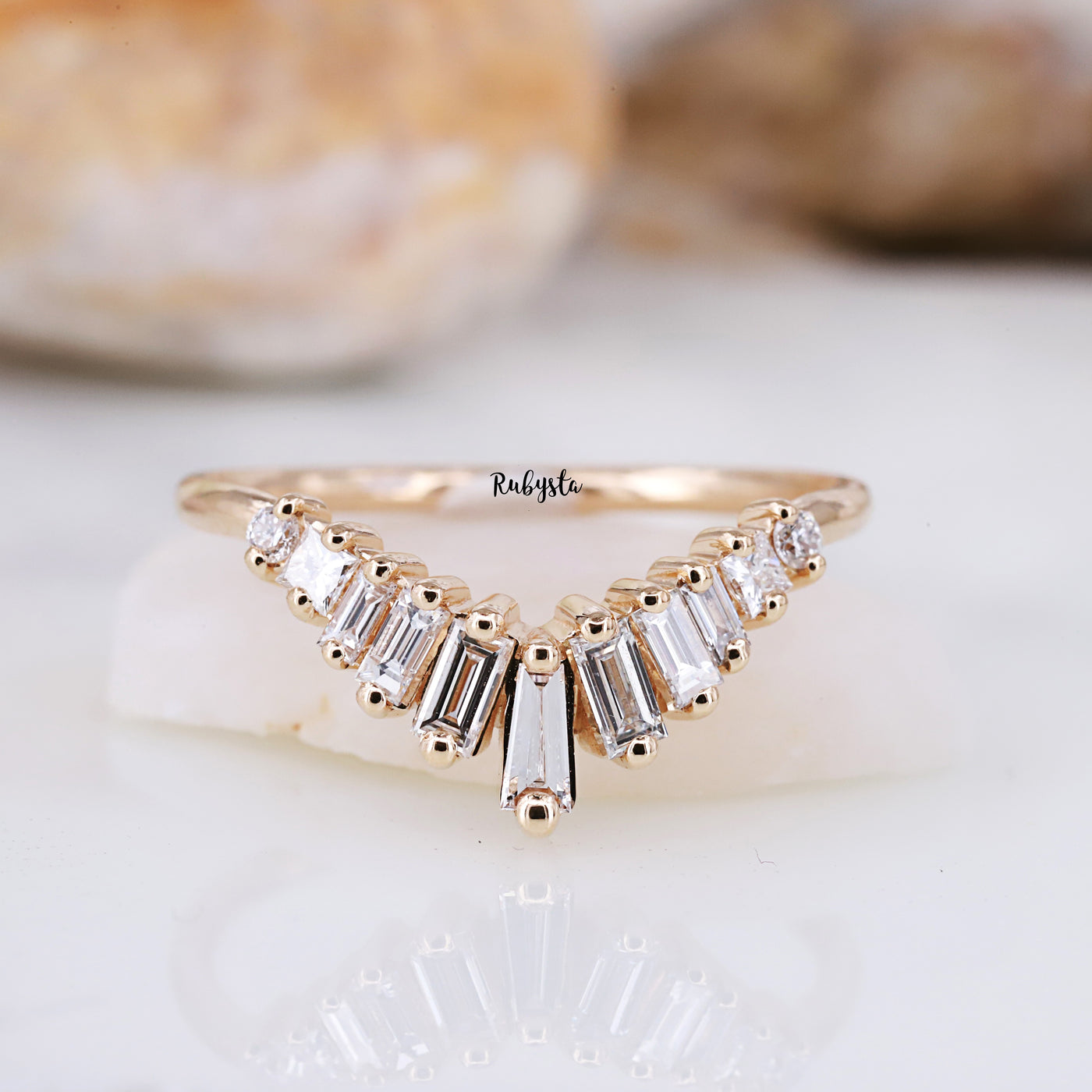 Baguette Diamond Ring | Baguette Engagement Ring | Princess Diamond Ring