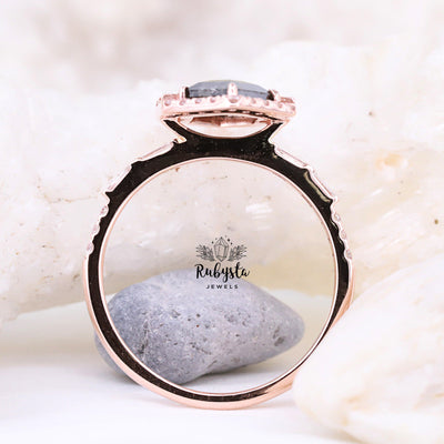 Salt and Pepper diamond Ring | Engagement Ring | Wedding Ring - Rubysta
