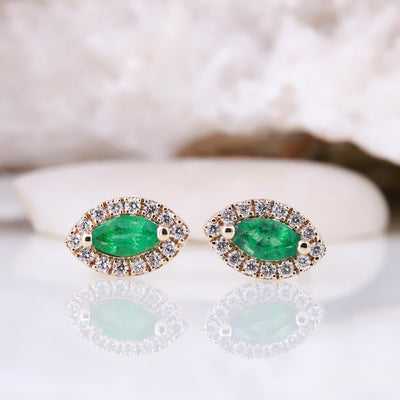 Sparkle in Style with Our Emerald Marquise Diamond Earrings - Shop Now for Timeless Elegance and Unmatched Beauty! Emerald Marquise Diamond - Rubysta