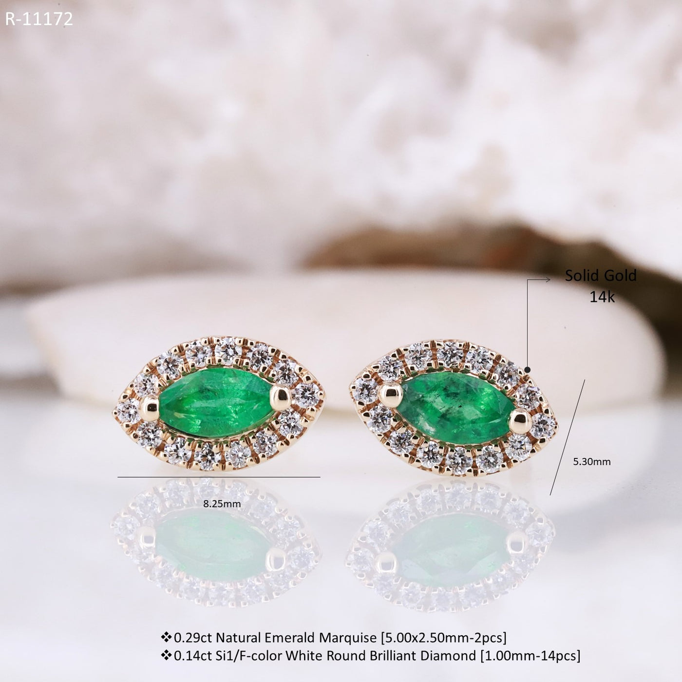 Sparkle in Style with Our Emerald Marquise Diamond Earrings - Shop Now for Timeless Elegance and Unmatched Beauty! Emerald Marquise Diamond