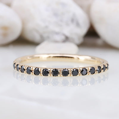 Gorgeous Natural Round Shaped Black Diamond Ring - A Perfect Blend of Classic and Contemporary Design - Rubysta