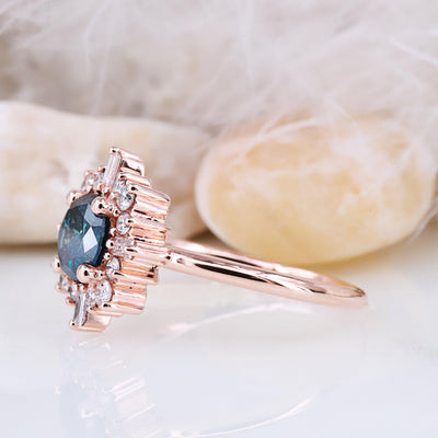 Sparkling Blue Round Diamond Ring - Find Your Perfect Match Today | Shop Now and Add Some Color to Your Life! Ethically-sourced diamond ring - Rubysta