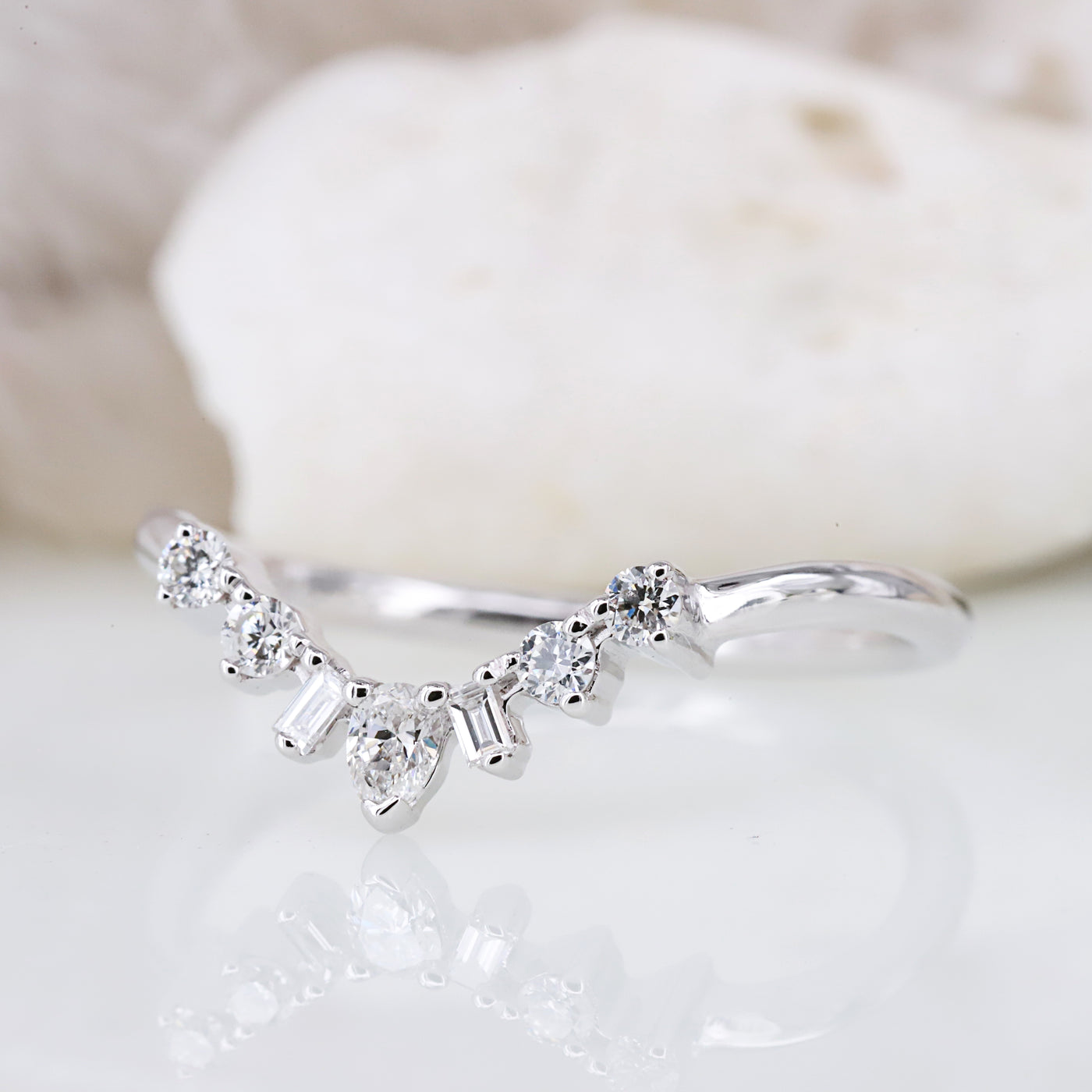Sparkling Elegance: White Diamond Stacking Band for Effortlessly Chic Style - Perfect for Any Occasion!