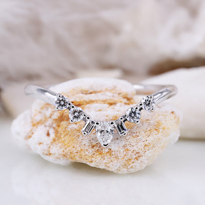 Sparkling Elegance: White Diamond Stacking Band for Effortlessly Chic Style - Perfect for Any Occasion!