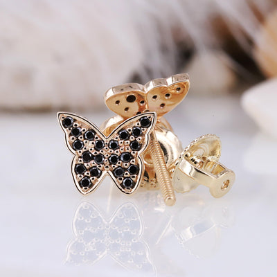 Butterfly earrings small gold hoop earrings hoop earrings gold earrings bridal earrings - Rubysta