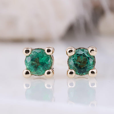 Emerald color earrings emerald earrings gold hoop earrings stud earrings - Rubysta