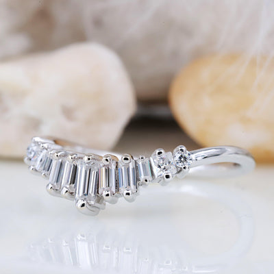 Moissanite Baguette diamond engagement ring jewelry Promise rings