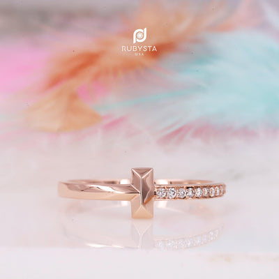 White diamond ring Wedding ring Engagement ring Clear diamonds - Rubysta