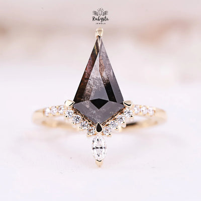 Salt and Pepper diamond Ring | kite Engagement Ring | kite ring| kite diamond ring | Engagement Ring