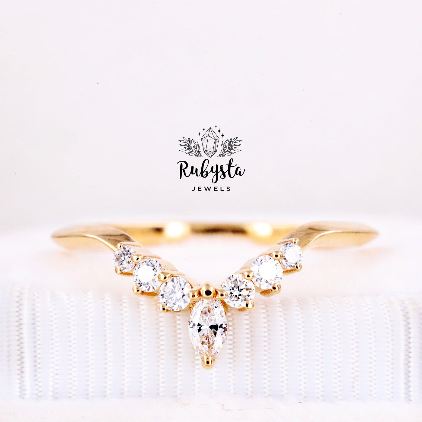 Marquise Diamond Ring | Stacking Ring | Stackable Ring - Rubysta