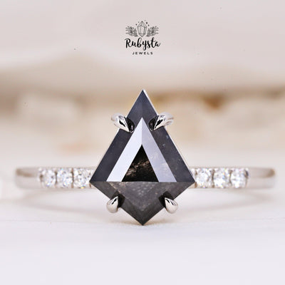 Salt And Pepper Kite Diamond Ring - Rubysta