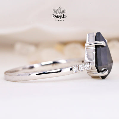 Salt And Pepper Kite Diamond Ring - Rubysta