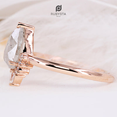 Pear Diamond Ring | Salt and pepper Ring | Pear Salt and pepper Ring | Wedding Ring