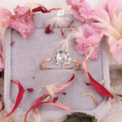 Salt and Pepper Diamond Ring| Engagement Ring| Marquise Diamond Ring - Rubysta