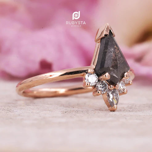 Salt and Pepper Diamond Ring | Engagement Ring | Promise Ring
