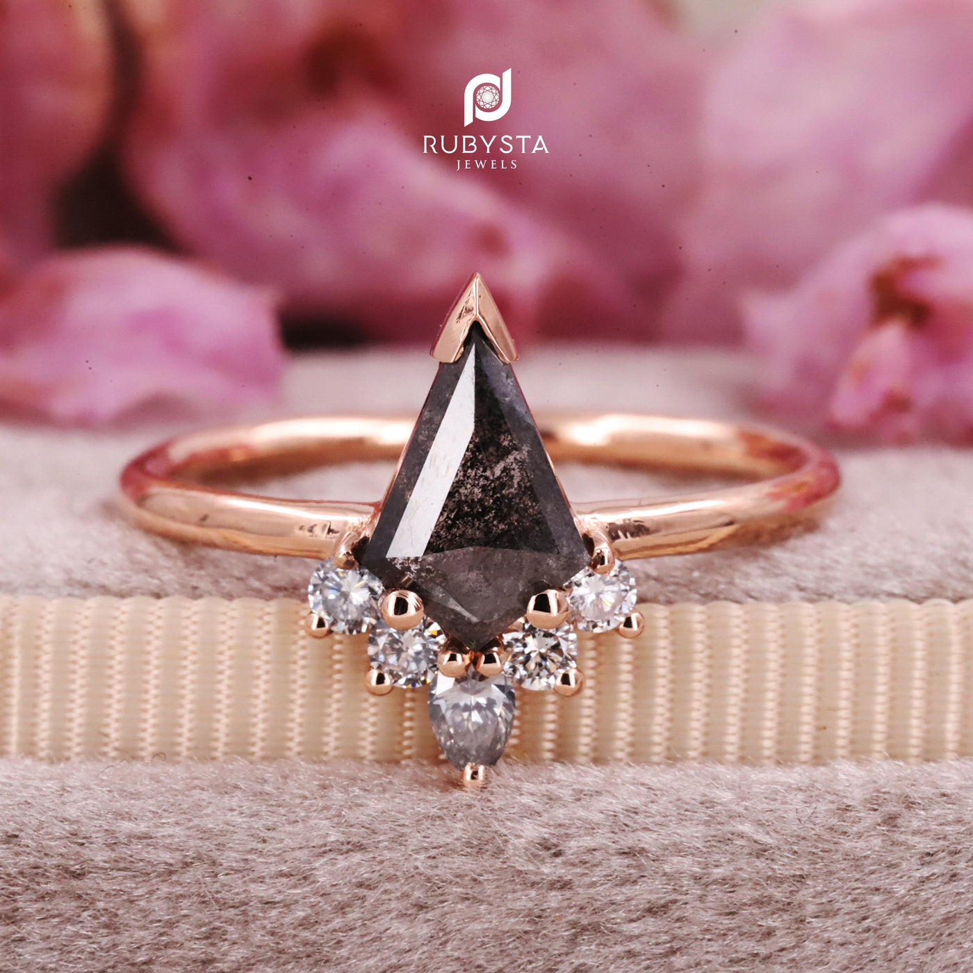 Salt and Pepper Diamond Ring | Engagement Ring | Promise Ring - Rubysta