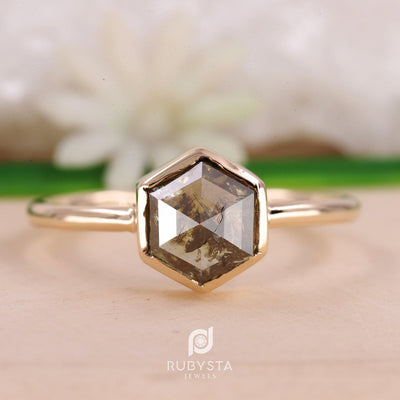 Engagement Ring | Hexagon Diamond Ring | Promise Ring - Rubysta