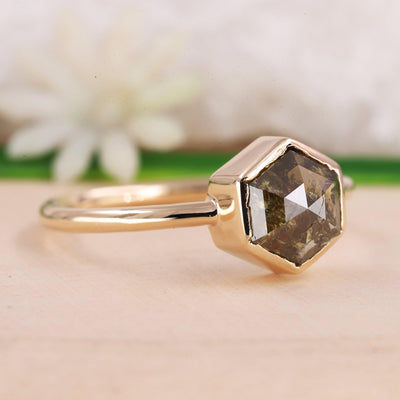 Engagement Ring | Hexagon Diamond Ring | Promise Ring - Rubysta