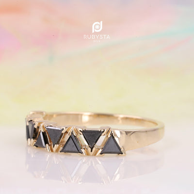 Black diamond Ring | Engagement Ring | Kite Diamond Ring - Rubysta