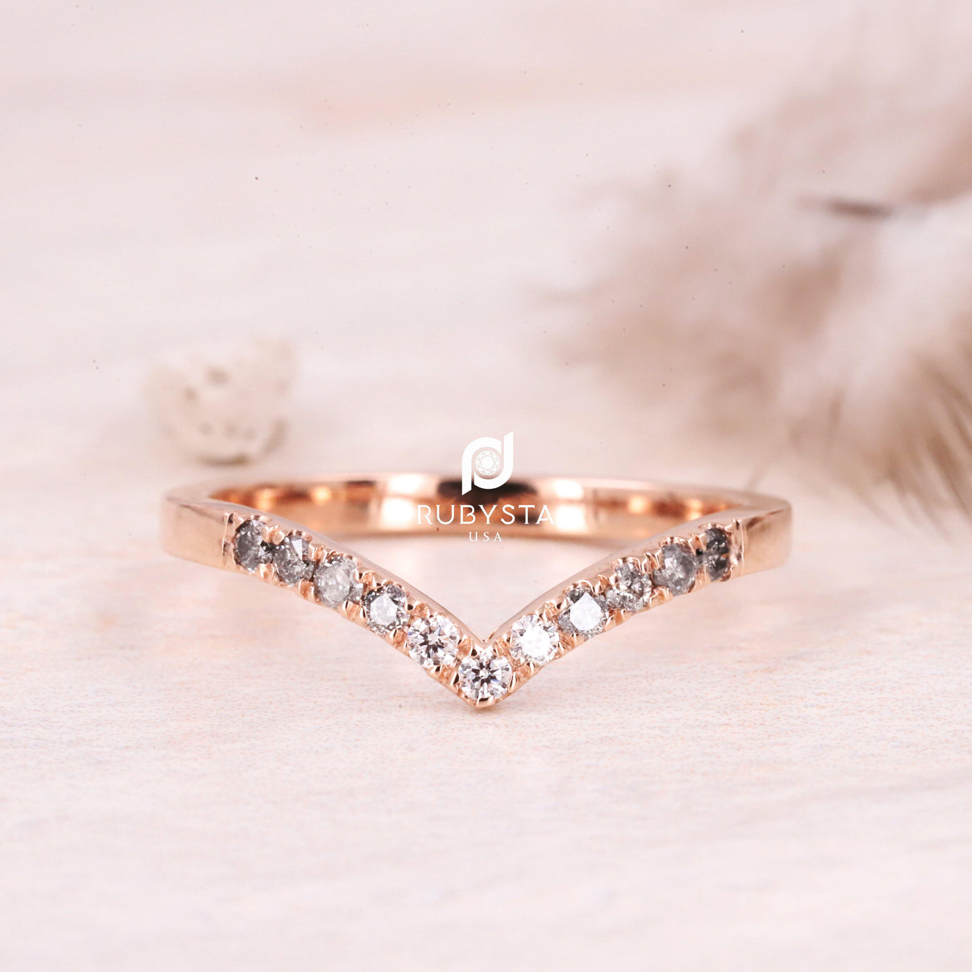 Salt and Pepper diamond Ring | Wedding Ring | Proposal Ring - Rubysta