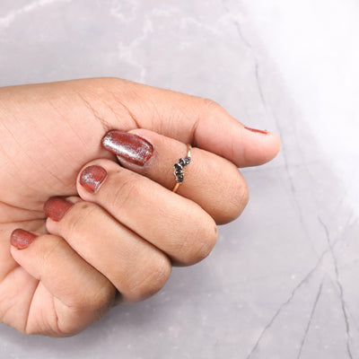 Minimalist Five Stone Diamond Ring | Pear Shape Diamond Ring | Salt and pepper Diamond Ring - Rubysta