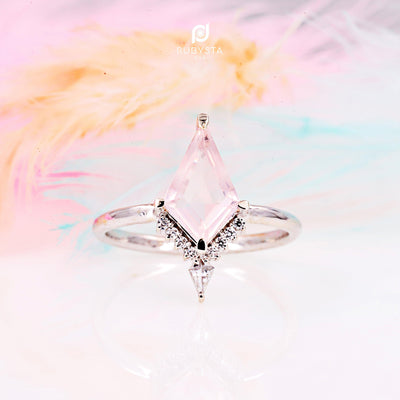Rose Quartz Gemstone Ring | kite Engagement Ring | Kite Gemstone Ring - Rubysta