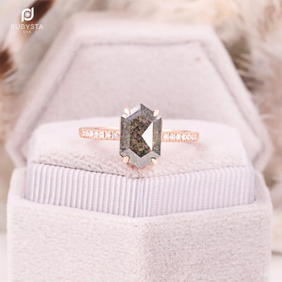 Salt and Pepper diamond Ring | Engagement Ring | Proposal Ring - Rubysta
