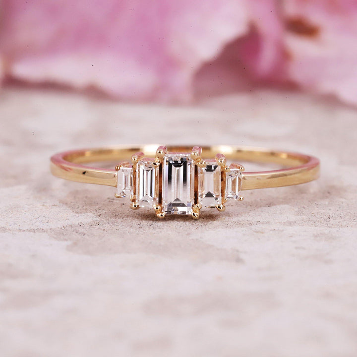 Baguette Diamond Ring | Baguette Engagement Ring | Wedding Ring - Rubysta