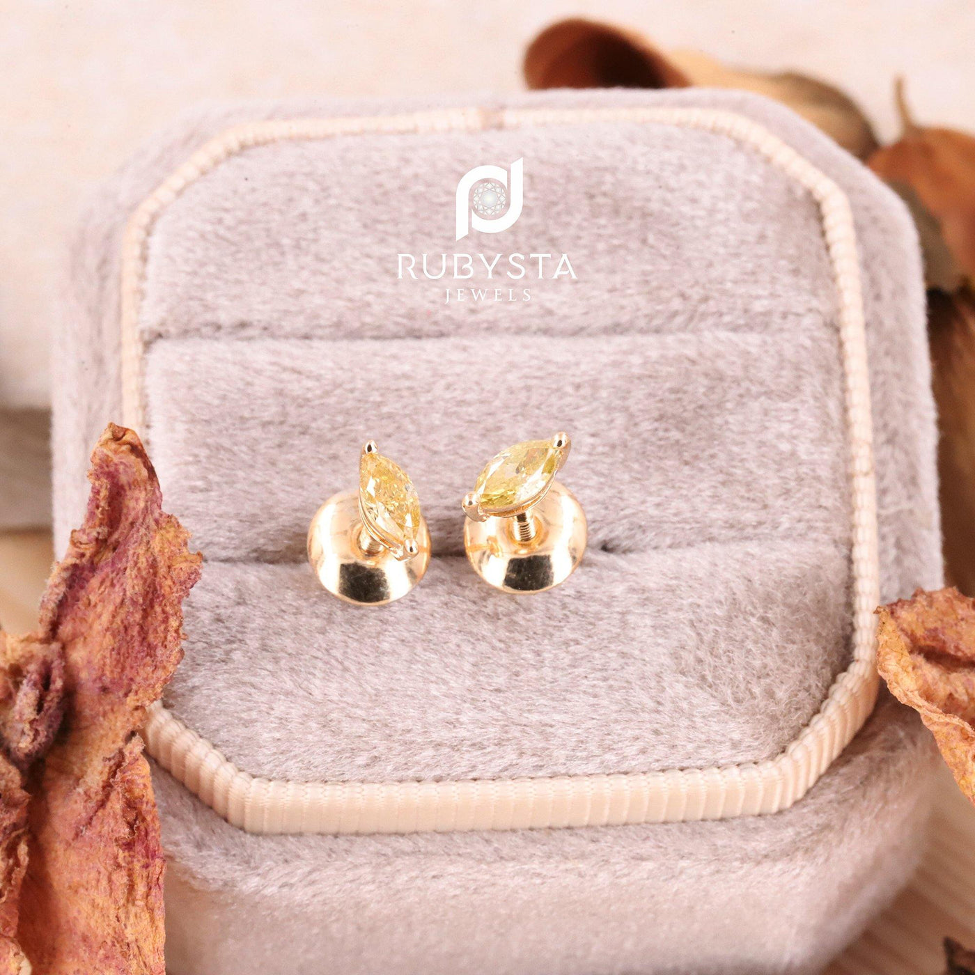 Gold Earrings, Dangle Earrings, Tiny Earrings, Dainty Gold Earrings, Stud Earrings - Rubysta