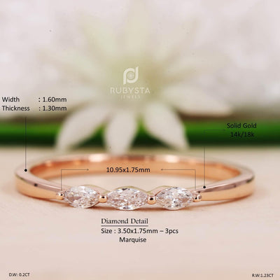 Dainty Marquise Ring | Vermeil Crystal Ring Minimal Ring - Rubysta