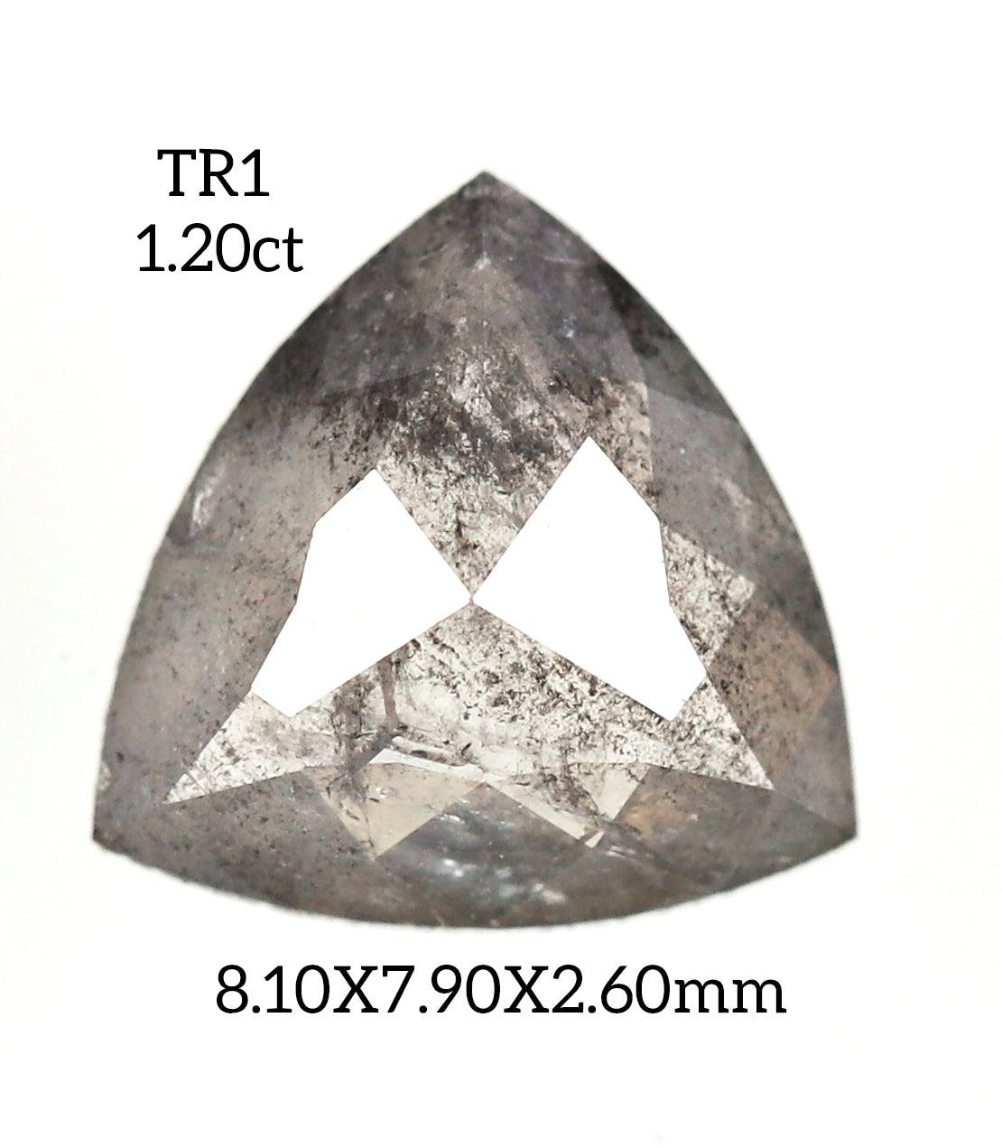 TR1 - Salt and pepper trillion diamond - Rubysta